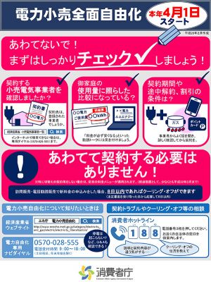電力小売全面自由化チラシ画像