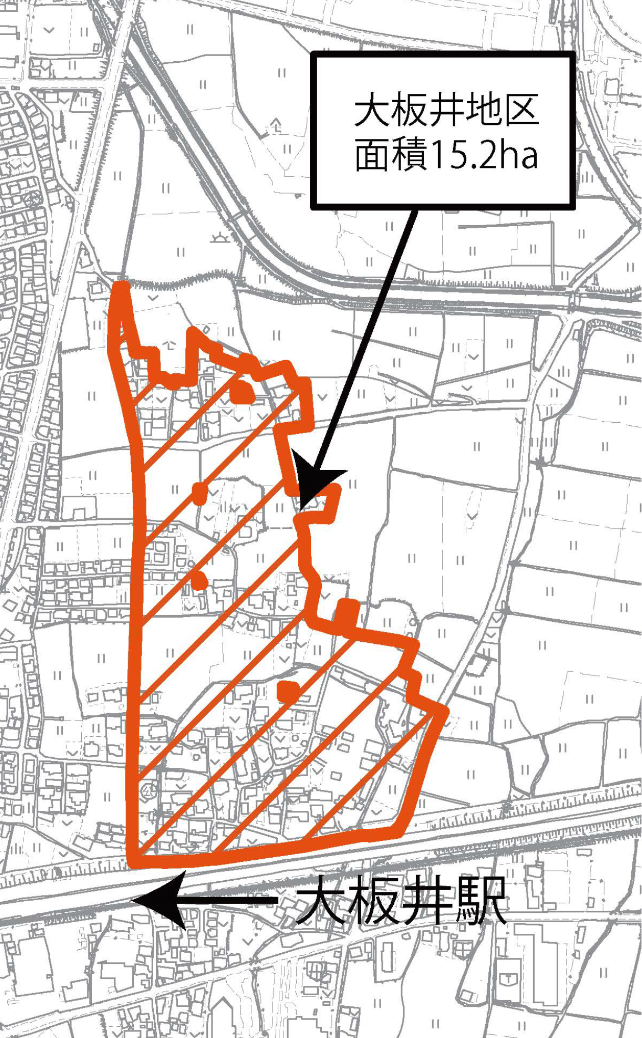 大板井地区都市計画法第34条第11号区域指定図