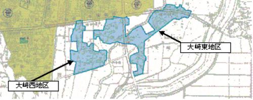 大崎東・西地区都市計画法第34条第11号区域指定図 