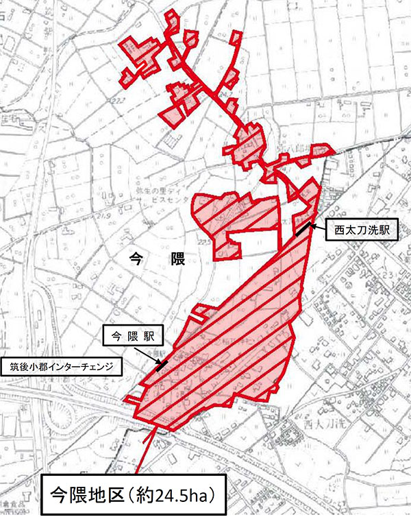 今隈地区都市計画法第34条第12号区域指定図 