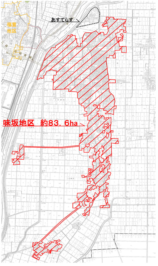 味坂地区都市計画法第34条第12号区域指定図